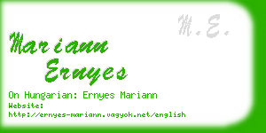 mariann ernyes business card